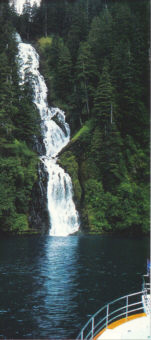 One of the many waterfalls in the Tracy Arm fjord